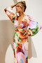 Joaquin Midi Dress - Orange Multi | Sage and Paige AUS.