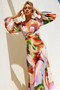 Joaquin Midi Dress - Orange Multi | Sage and Paige AUS.