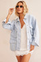 Power Moves Denim Jacket - Washed Blue | Sage and Paige AUS.