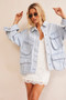 Power Moves Denim Jacket - Washed Blue | Sage and Paige AUS.