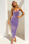 Lindsey Midi Dress - Grey Purple | Sage and Paige AUS.