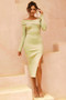 All About It Midi Dress - Olive | Sage and Paige AUS.