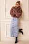 Dreaming Of Travel Faux Fur Jacket - Mocha | Sage and Paige AUS.