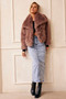 Dreaming Of Travel Faux Fur Jacket - Mocha | Sage and Paige AUS.