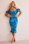 Fireball Midi Dress - Blue Multi | Sage and Paige AUS.