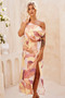 Late Matching Midi Dress - Rust Multi | Sage and Paige AUS.