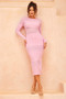 Classic Lover Knit Midi Dress - Pink | Sage and Paige AUS.