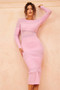 Classic Lover Knit Midi Dress - Pink | Sage and Paige AUS.