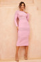 Classic Lover Knit Midi Dress - Pink | Sage and Paige AUS.