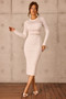 Risk Taker Knit Midi Dress - White