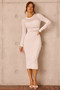 Risk Taker Knit Midi Dress - White