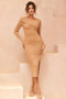 All About It Midi Dress - Caramel | Sage and Paige AUS.