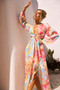Tara Midi Dress - Red Multi | Sage and Paige AUS.