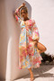 Tara Midi Dress - Red Multi | Sage and Paige AUS.