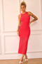 Butterfly Effect Knit Midi Dress - Red | Sage and Paige AUS.