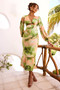Young And In Love Midi Dress - Green Multi | Sage and Paige AUS.
