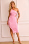 Anya Lace Midi Dress - Pink | Sage and Paige AUS.