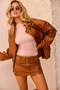 Sadie Vegan Jacket - Tan | Sage and Paige AUS.