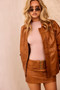 Sadie Vegan Jacket - Tan | Sage and Paige AUS.
