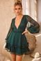 Evening Of Arts Mini Dress - Forest Green | Sage and Paige AUS.
