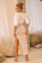 Classic Movement Midi Skirt - Beige | Sage and Paige AUS.