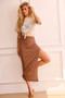 Classic Movement Midi Skirt - Chocolate | Sage and Paige AUS.