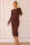Risk Taker Knit Midi Dress - Chocolate | Sage and Paige AUS.