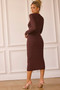 Risk Taker Knit Midi Dress - Chocolate | Sage and Paige AUS.