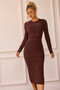 Risk Taker Knit Midi Dress - Chocolate | Sage and Paige AUS.