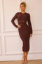 Risk Taker Knit Midi Dress - Chocolate | Sage and Paige AUS.
