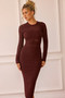 Risk Taker Knit Midi Dress - Chocolate | Sage and Paige AUS.