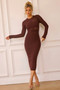Risk Taker Knit Midi Dress - Chocolate | Sage and Paige AUS.