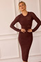 Risk Taker Knit Midi Dress - Chocolate | Sage and Paige AUS.