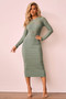 Risk Taker Knit Midi Dress - Sage | Sage and Paige AUS.
