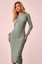 Risk Taker Knit Midi Dress - Sage | Sage and Paige AUS.