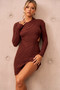 Final Countdown Knit Mini Dress - Chocolate | Sage and Paige AUS.