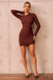 Final Countdown Knit Mini Dress - Chocolate | Sage and Paige AUS.