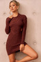 Final Countdown Knit Mini Dress - Chocolate | Sage and Paige AUS.
