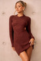 Final Countdown Knit Mini Dress - Chocolate | Sage and Paige AUS.