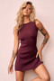 Take A Trip Knit Mini Dress - Wine | Sage and Paige AUS.