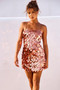 Sparks Fly Mini Dress - Rose Gold | Sage and Paige AUS.