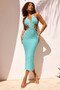 Lost In Lights Crochet Midi Dress - Sea Green | Sage and Paige AUS.