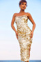 Stay Cute Midi Dress - Gold | Sage and Paige AUS.