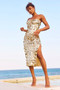 Stay Cute Midi Dress - Gold | Sage and Paige AUS.