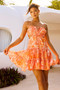 Signature Frills Mini Dress - Orange | Sage and Paige AUS.