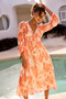 Palm Perfect Midi Dress - Orange Multi | Sage and Paige AUS.