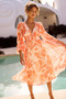 Palm Perfect Midi Dress - Orange Multi | Sage and Paige AUS.