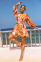 End Game Mini Dress - Orange Multi | Sage and Paige AUS.