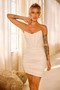 Elsie Denim Mini Dress - White | Sage and Paige AUS.