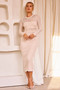Risk Taker Knit Midi Dress - Beige | Sage and Paige AUS.